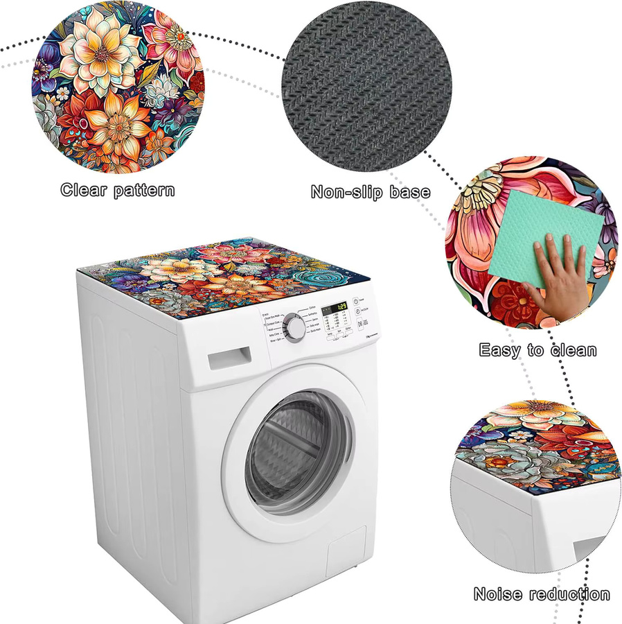 VIKAMA Wasch- und Trocknerabdeckung für die Oberseite, rutschfeste und staubdichte Schutzmatte in Multicolour, Breite: 60,0 cm - Bild 4