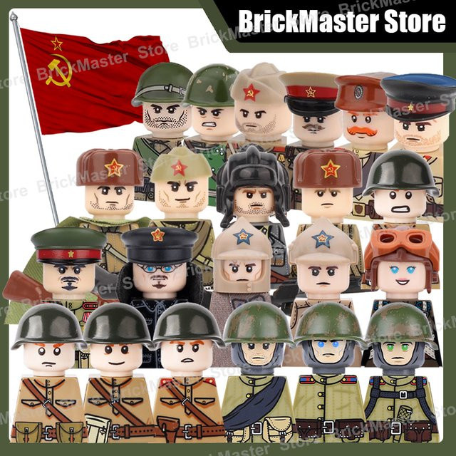 BRICKPANDA MOC Sowjetischer Offizier Soldat Figur, Bausteine, Einzelfigur - Bild 1