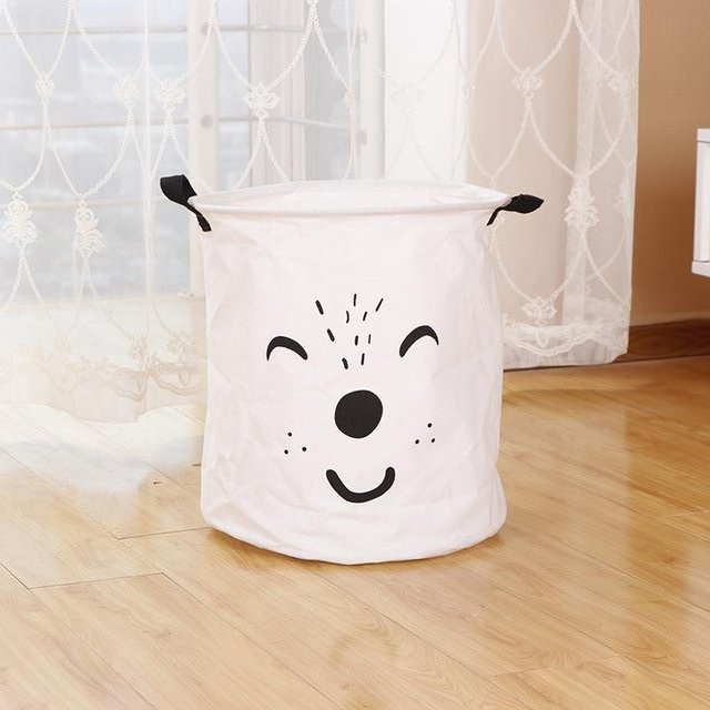 Faltbarer Wäschekorb von Yiran Furniture in Weiß, Aufbewahrungsorganizer aus Stoff, B/H: 22 x 40 cm - Bild 1