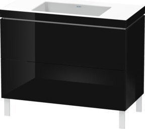 Duravit Waschtischunterschrank L-Cube c-bonded in Schwarz Hochglanz, B/T: 100 x 48 cm, 2 Auszüge - Bild 1
