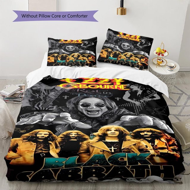 Ozzy Osbourne Bettwäsche Set mit Motiv, Farbe Schwarz, B/H: 155 x 200 cm, bestehend aus 1 Bettbezug und 2 Kissenbezügen - Bild 1