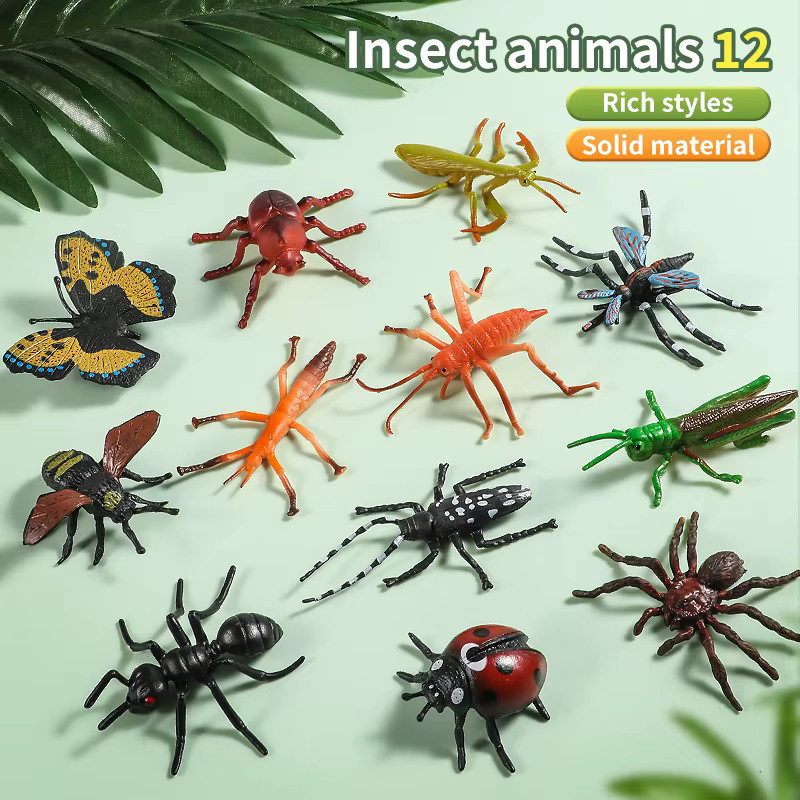 XIALIBAOMOWAN Mini-Insektenstatuen-Set, Lernspielzeug, 12-teiliges Set - Bild 3