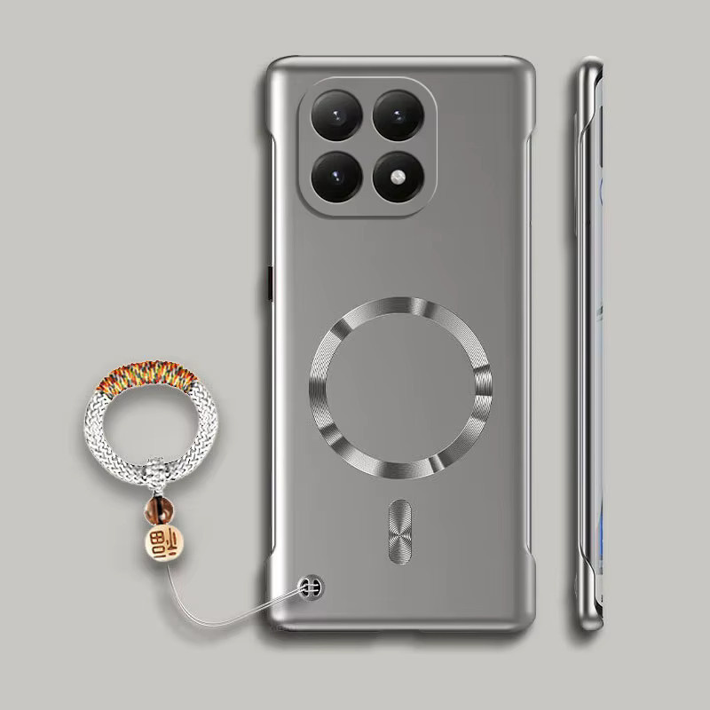 Lucky Ring Fundas Magnetische Handyhülle für Xiaomi 15, 15T, 14, 14T Pro und 14 Ultra, Rahmenlose Matte Stoßfeste PC-Abdeckung, Grau - Bild 4