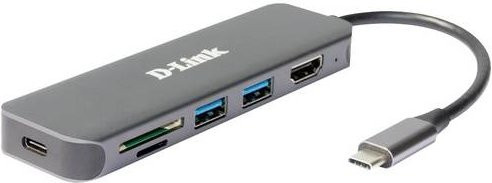 D-Link DUB-2327 Multiport Hub USB-C mit 6 Ports, HDMI 4K UHD, Anthrazit - Bild 1