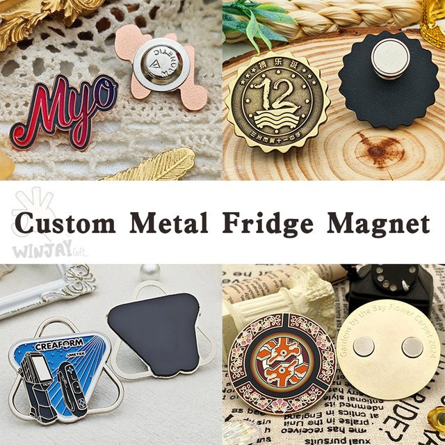 Winjaygift Individuelle Metall-Kühlschrankmagnete mit 3D-Prägung im Weich-Emaille-Verfahren, 10 Stück, Mehrfarbig - Bild 1