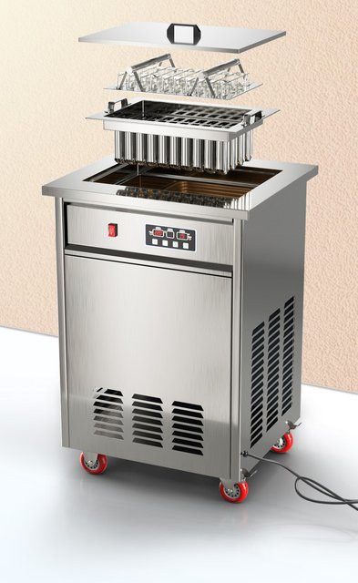 XMSJ Kommerzielle Eis am Stiel Maschine aus Edelstahl in Silber, Manuelles Schnellgefriergerät für Fruchtjoghurt-Eiscreme und Eis am Stiel Herstellung - Bild 1