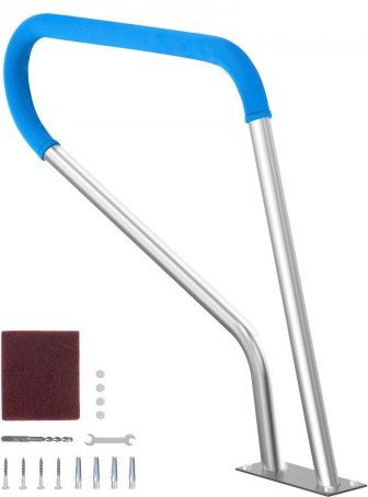 VEVOR Pool-Handlauf aus Edelstahl mit Grundplatte und Griffabdeckung für Innen- und Außenpools, B/T/H: 99,0 x 10,0 x 81,2 cm - Bild 1