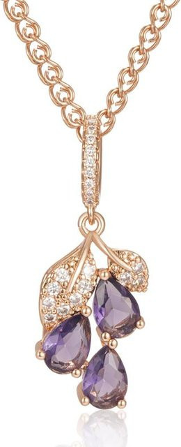Halskette Blume, Zirkonia, Kristall, Roségold, Damen - Bild 1