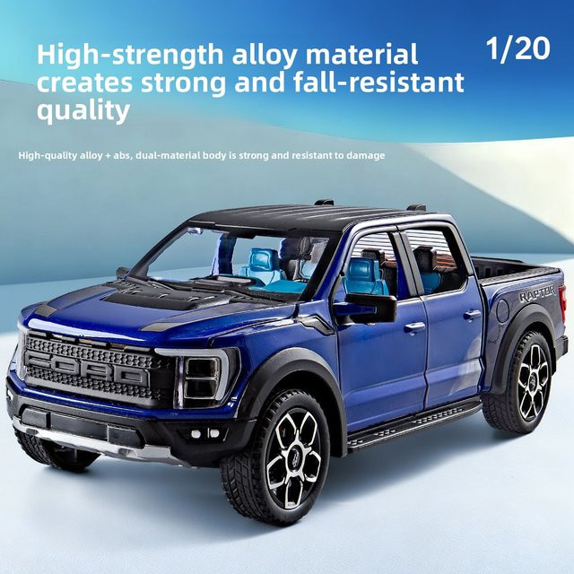 MAKEDA Ford Raptor F150 Automodell, 1:20, Metall, mit Licht und Sound, orange - Bild 1