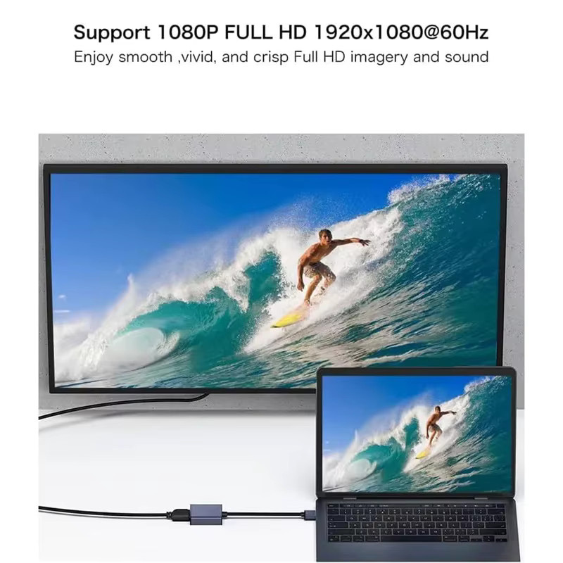 Kebidu USB 3.0 zu HDMI Adapter in Schwarz für Full HD 1080P Audio und Video Konverter für PC, Laptop und Projektor - Bild 3