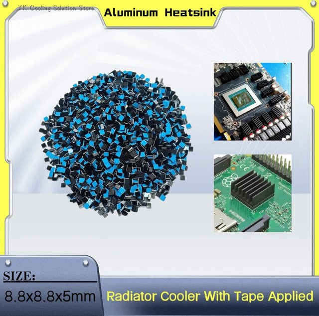 OEING Mini-Kühlkörper-Set in Schwarz für VRM, MOSFET und VRam-Regler, B/T/H: 8,8 x 8,8 x 5 mm - Bild 1