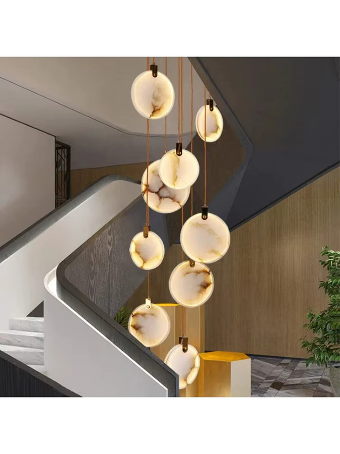 ABCZ Kronleuchter aus Kupfer und Marmor in modernem Luxus-Design für Wohnzimmer, Schlafzimmer oder Treppenhäuser - Bild 6