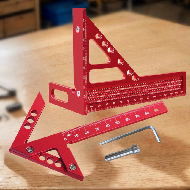 GDART Kombination aus Aluminium-Zentrierlineal und erweitertem dreieckigem Aluminiumlineal für die Holzbearbeitung - Bild 1