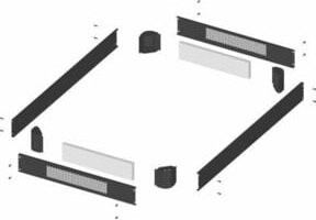 enoc Sockelpaket SOP 66 X1-DE-S belüftet in Grau mit Zink-Finish, B/T/H: 60 x 60 x 8 cm - Bild 1