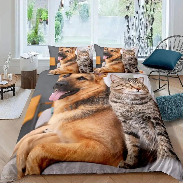 Lodestar Bettwäsche Set Schäferhund Motiv mit Bettdeckenbezug und Kissenbezug, Mehrfarbig, Mikrofaser - Bild 1
