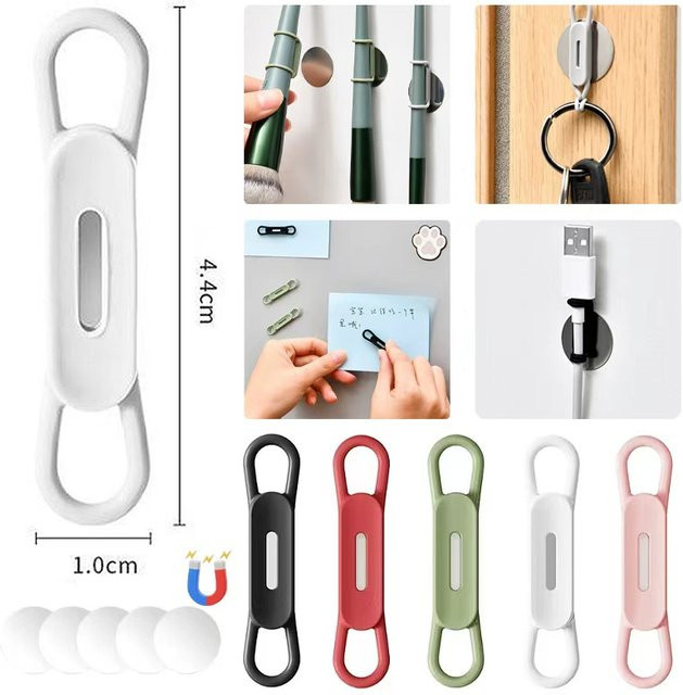 4er-Set magnetische Stifthalter aus Silikon und Kunststoff, verstellbare Stifthalter für Schreibtisch, Kühlschrank und Whiteboards - Bild 1