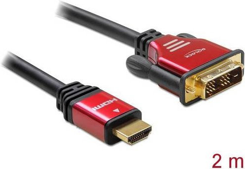 Delock HDMI auf DVI Adapterkabel Schwarz 1,80 m - Bild 1
