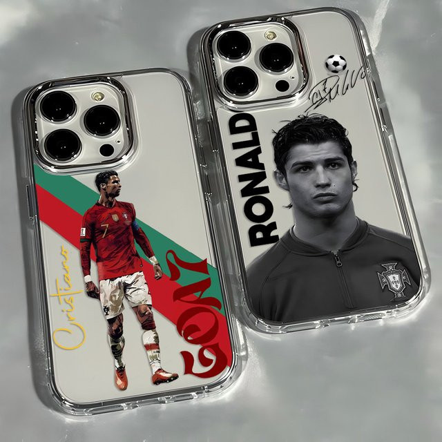 Transparente Handyhülle mit Fußballspieler C-CR7 Motiv für Apple iPhone 11 bis iPhone 17 Pro Max Modelle - Bild 1