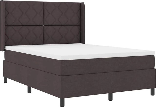 vidaXL LED Boxspringbett mit Matratze Dunkelbraun B/T: 160 x 200 cm - Bild 1