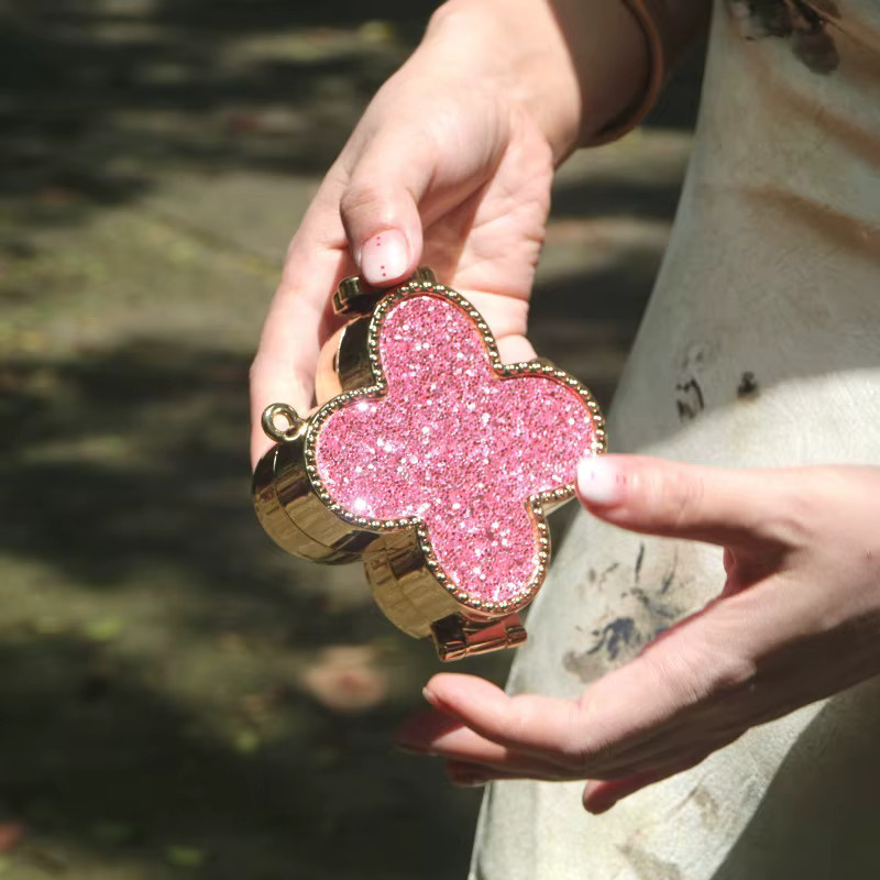Mini-Geldbörse Kleeblatt, Strass, Damen - Bild 3