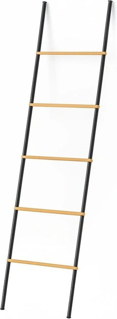 Relaxdays Handtuchleiter aus Bambus und Eisen in Schwarz, Höhe: 164 cm, Breite: 45 cm, Tiefe: 2 cm - Bild 1