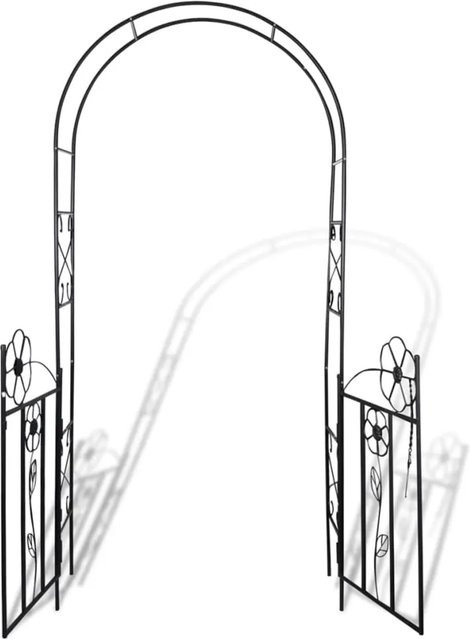 vidaXL Gartentor Rosenbogen als Rankgitter und Spalier aus Eisen in Schwarz, Höhe: 230 cm, Breite: 37 cm, Tiefe: 1 cm - Bild 1