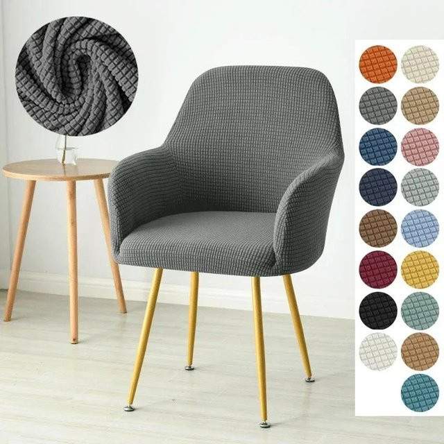 Yiran Furniture Stuhlhusse aus Stretch-Spandex und Polarfleece mit Armlehnenbezug für Esszimmerstühle und Sessel - Bild 1