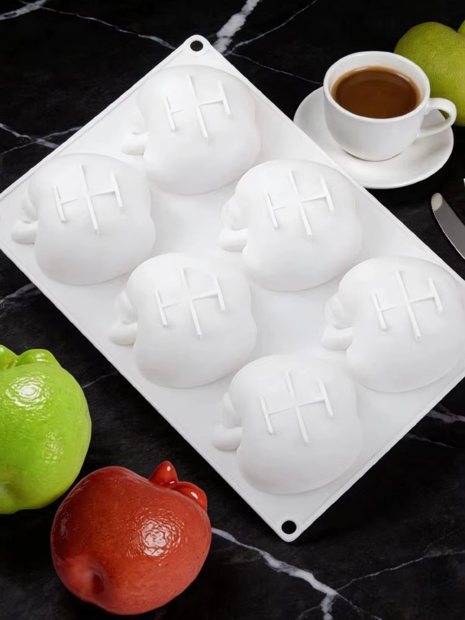 Meibum 6-fach Silikonform in Weiß für Desserts, Mousse-Kuchen und Schokoladenpudding - Bild 7