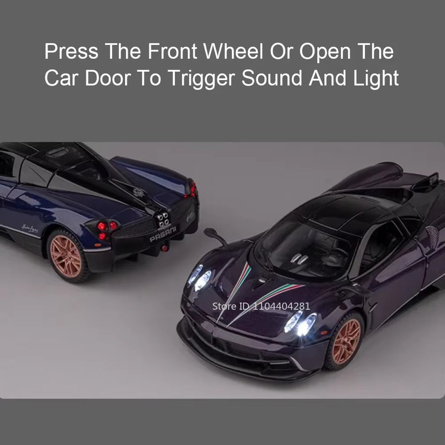 MAKEDA Pagani Huayra Dinastia BC Sportwagen Modell, 1:32, Metall, mit Licht und Sound - Bild 2
