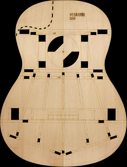HUATOOL Acryl-Schablone für die Klangbalken-Positionierung bei klassischen Gitarren, transparent - Bild 1