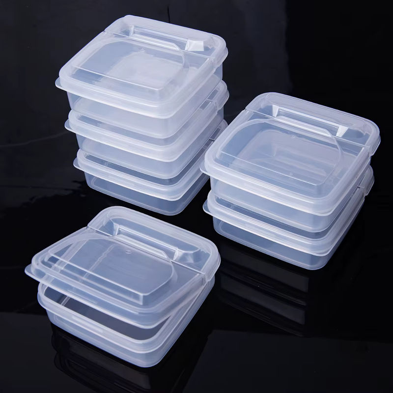 Transparente Kunststoff-Flip-Aufbewahrungsbox aus PP für Schmuck, Süßigkeiten und Duftperlen, B/T/H: 10,0 x 4,0 x 4,0 cm - Bild 3