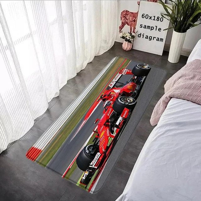 Karpetti Teppich F1 Rennfahrer 33 Design, rutschfester Bodenmatten für Wohnzimmer, Balkon oder Eingangsbereich, B/T: 40 x 120 cm - Bild 1