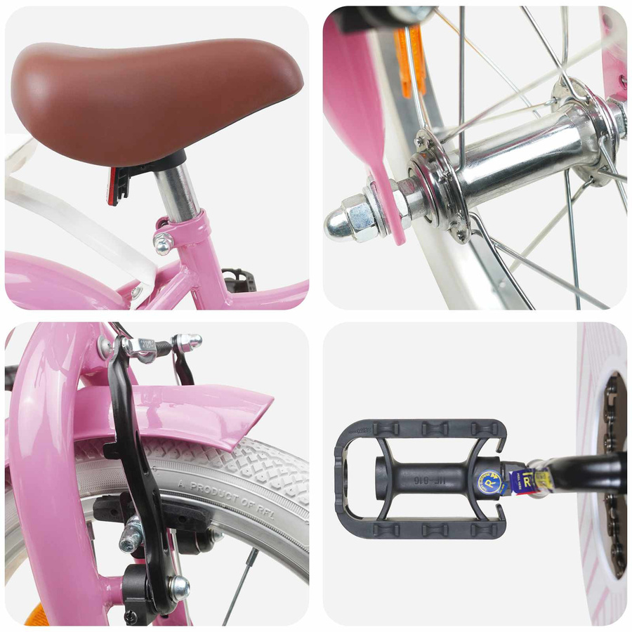 VD Home Furnishing Kinderfahrrad 16 Zoll Hellrosa - Bild 2