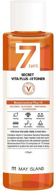 May Island 7 Days Secret Vita Plus-10 Toner, 155 ml, Vitamin C - Bild 1