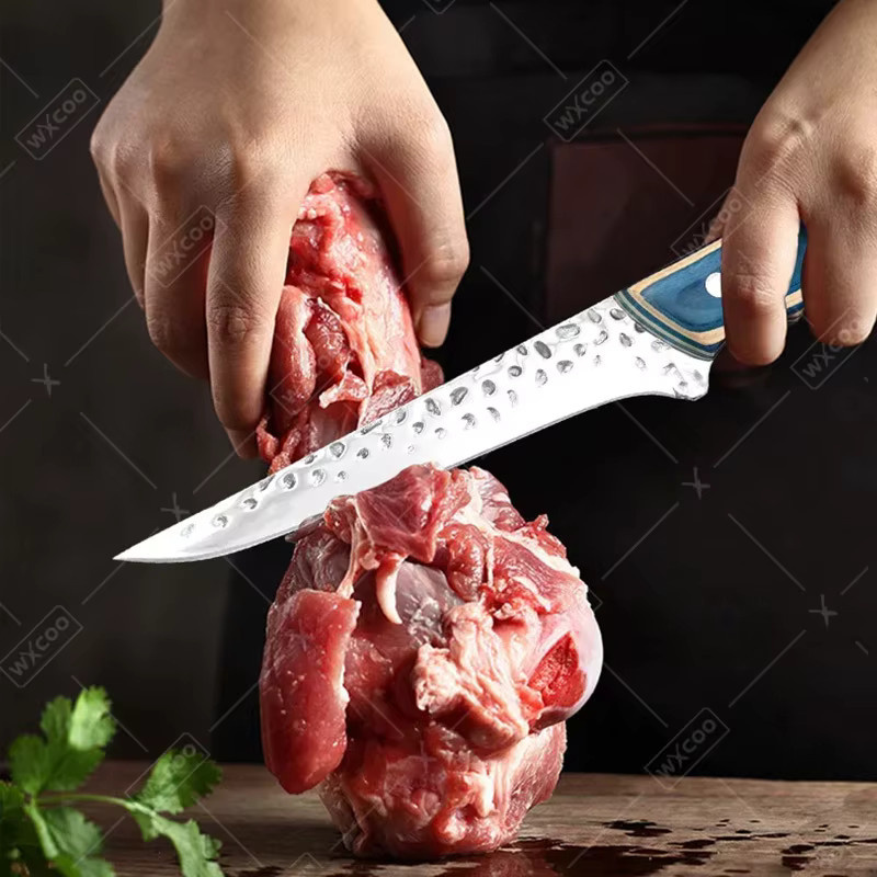 WXCOO Handgeschmiedetes Ausbeinmesser aus Holz mit multifunktionaler Schneidefunktion für Fleisch und Obst - Bild 2
