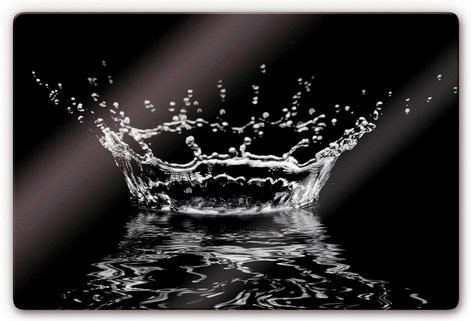K&L Wall Art Glasbild Wassertropfen Schwarz in Schwarz und Multicolour, B/H: 60 x 40 cm