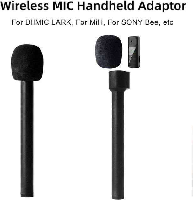 DJI Mikrofon-Interview-Griff-Adapter für DJI Mic, Handheld-Halterung für kabellose Mikrofone in Schwarz - Bild 1