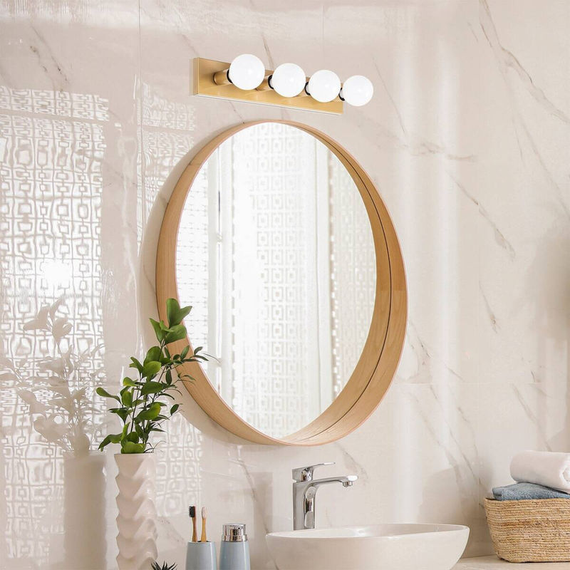 Opviq Wandleuchte in Gold aus Metall und Glas mit 4 E27 Fassungen, B/H/T: 10 x 60 x 10 cm - Bild 3