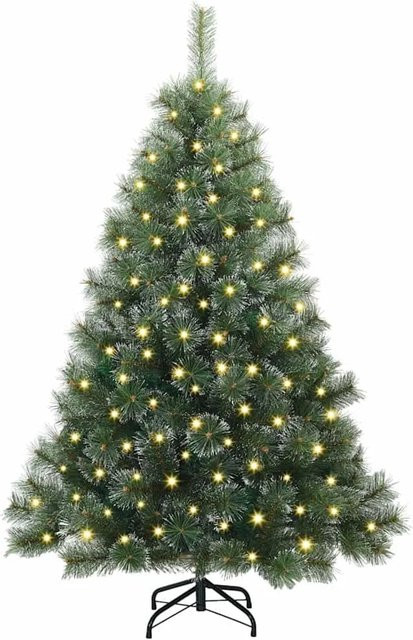 vidaXL Künstlicher Weihnachtsbaum in Grün mit 150 warmweißen LEDs aus PE und PVC, Höhe: 120 cm - Bild 1