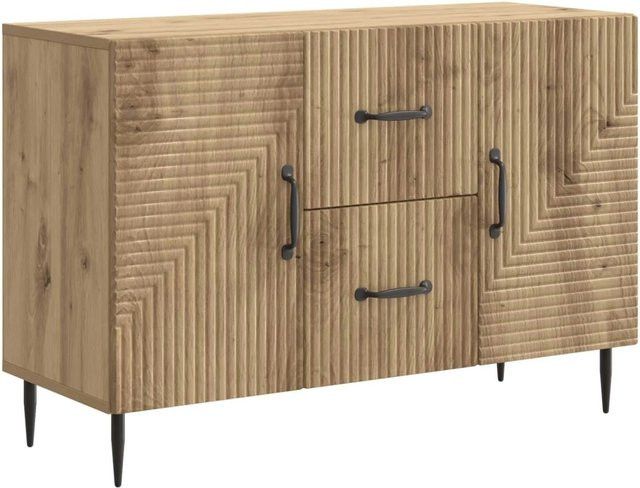vidaXL Sideboard Artisan-Eiche in Braun im Vintage-Design, B/T/H: 89 x 34,5 x 60 cm - Bild 1