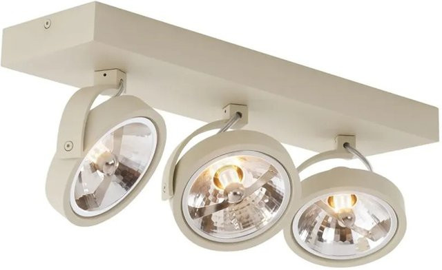QAZQA Moderne Deckenleuchte Beige Rund mit 3 drehbaren G9 Leuchten für Wohnzimmer und Küche - Bild 1