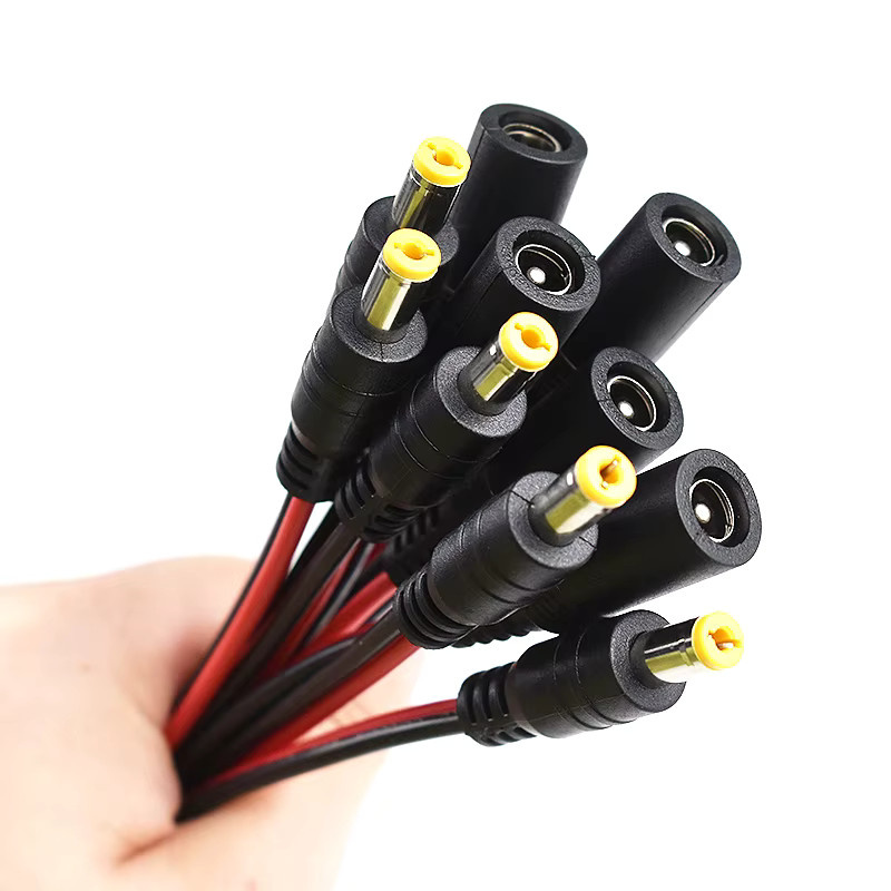 DC-Stromanschluss Adapter Set männlich und weiblich für 5 V und 12 V, 5,5 x 2,1 mm, Farbe: Schwarz - Bild 3