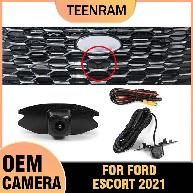 TEENRAM Frontkamera für Ford Escort 2021 mit AHD 1080P Full HD, Fisheye-Objektiv und Nachtsicht, wasserdicht, Schwarz - Bild 1