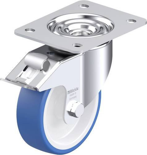 Blickle LK-POTHS 125G-3-FI Stahlblech-Lenkrolle in Blau mit 125 mm Rad-Durchmesser und 275 kg Tragfähigkeit - Bild 1