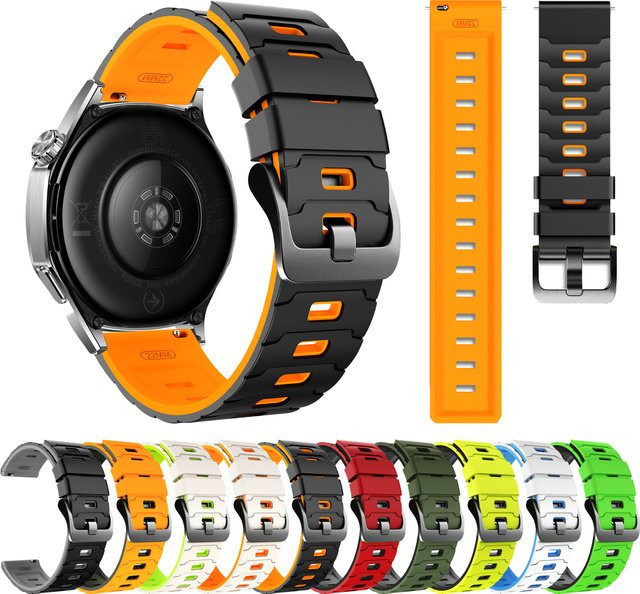 COROS Uhrenarmband, Silikon, 22 mm, Schwarz, Unisex - Bild 1