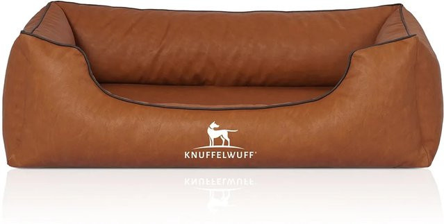 Knuffelwuff Hundebett Henderson Sofa aus marmoriertem Kunstleder in Terracotta und Braun, B: 85 cm, T: 63 cm - Bild 1