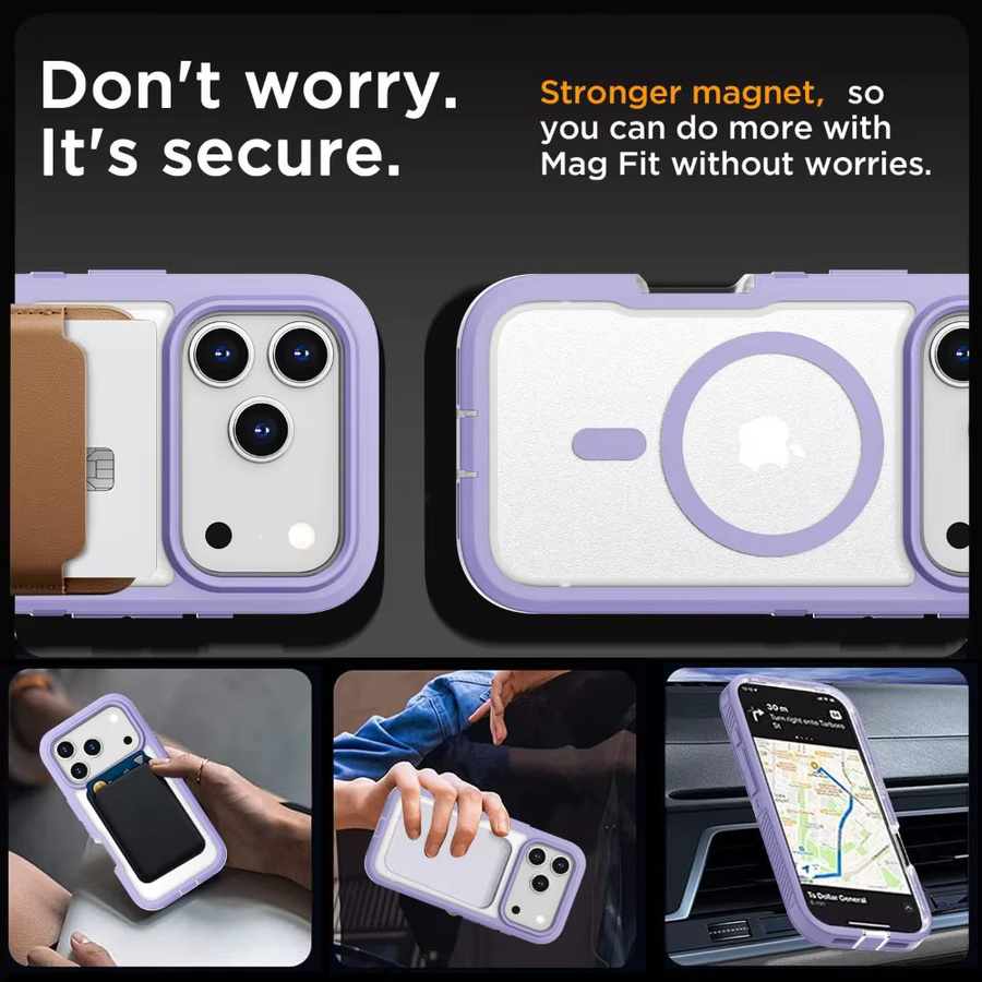 Matte Klare Magnetische OTT-Handyhülle für iPhone 17 16 15 14 Plus 13 Pro Max mit rutschfestem Griff und kabelloser Ladefunktion in Transparent, Pink oder Purple - Bild 2