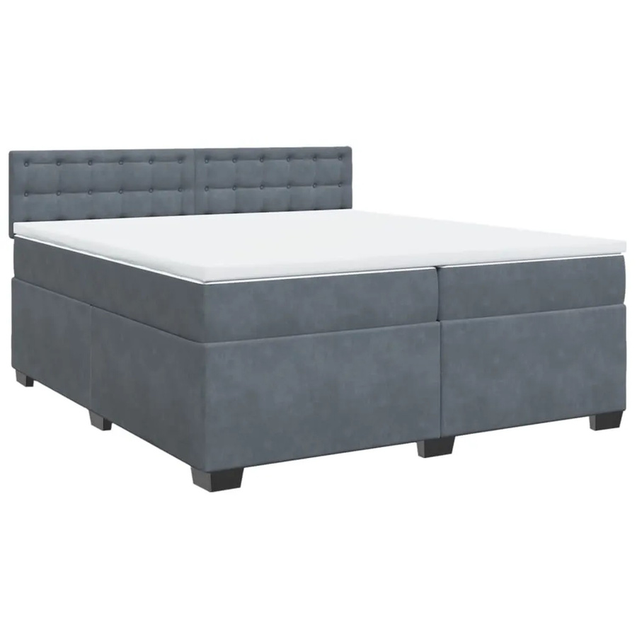 vidaXL Boxspringbett Hybrid mit Matratze und Taschenfederkern, Dunkelgrau, B/T/H: 200 x 200 cm - Bild 2