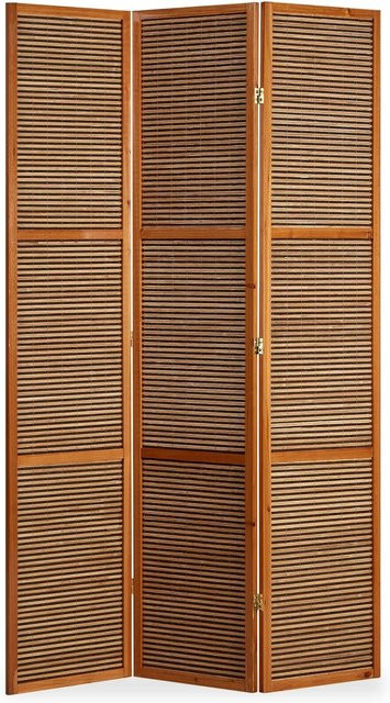 Homestyle4u Paravent 3-teilig aus Bambus in Braun, B: 120 cm, H: 200 cm - Bild 1