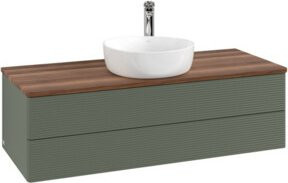 V&B Waschtischunterschrank Antao mit Frontstruktur in Weiss und Grau, B/T/H: 120 x 50 x 50 cm - Bild 1